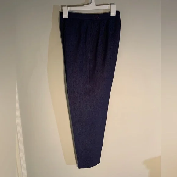 LARRY LEVINE PETITE BLUE TEXTURED SUIT - Picture 11 of 16